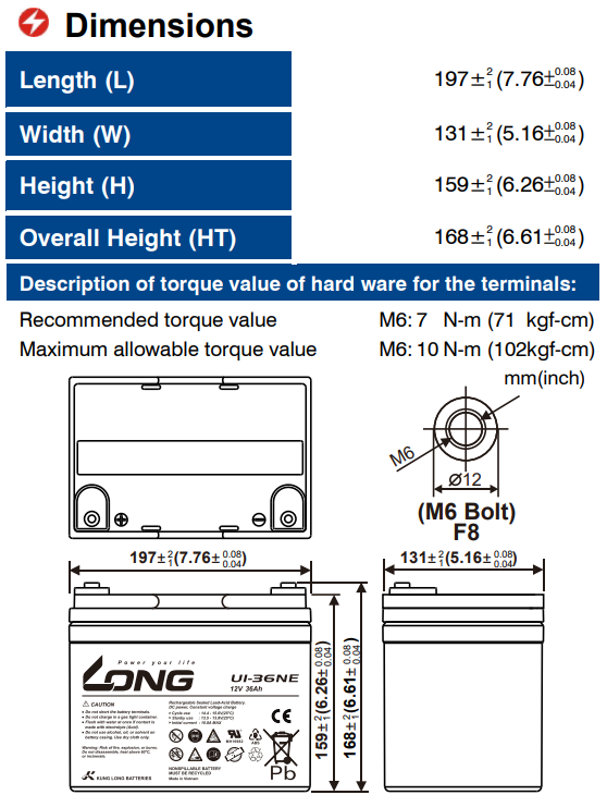 Ắc Quy Long Agm 12v36ah (u1 36ne)