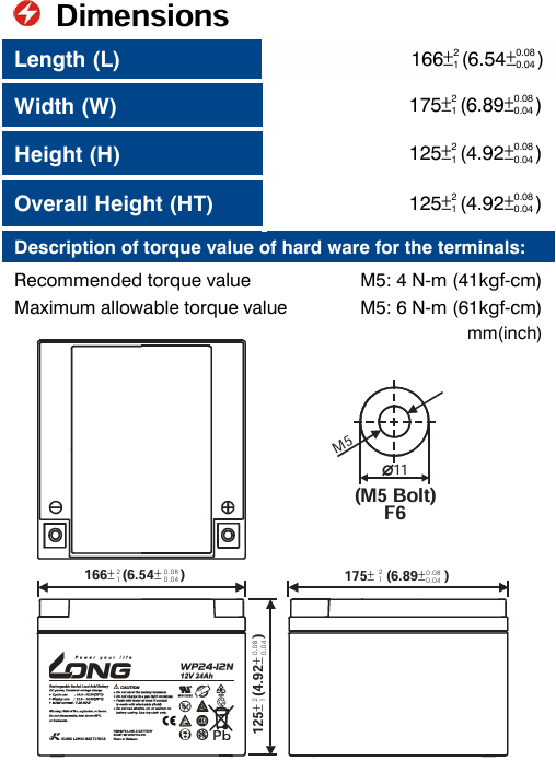 Ắc Quy Long Agm 12v24ah (wp24 12n)