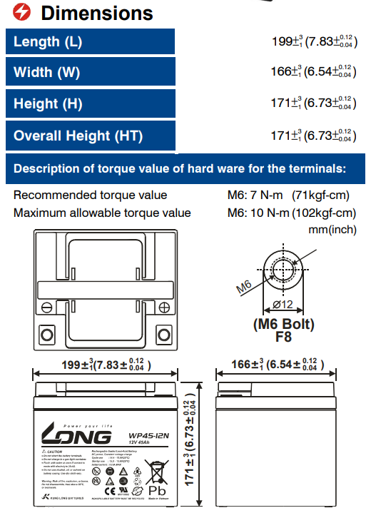 Ắc Quy Long Agm 12v40ah (wp45 12n)